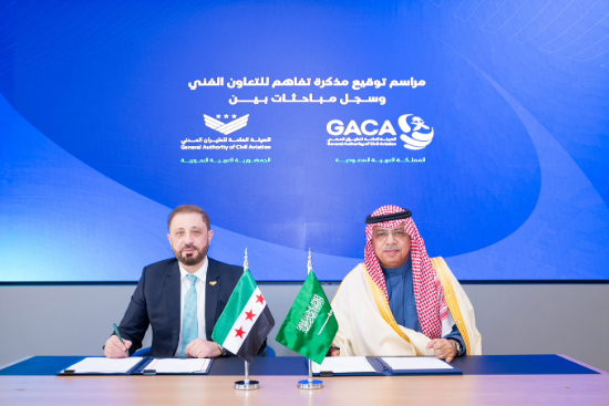 GACA President and Syrian Counterpart Sign MoU for Technical Cooperation in Civil Aviation